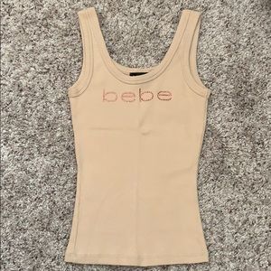 BEBE Rhinestone Logo Tank